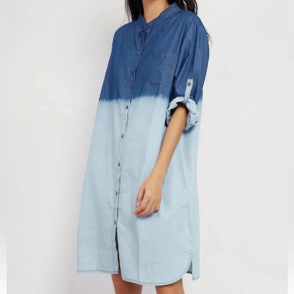 Gradient Denim Shirt Dress size 2X - Picture 1 of 4